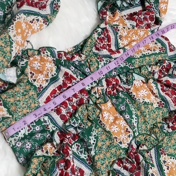 𝅺Bohemian Printed Mini Dress Medium - Picture 4 of 12